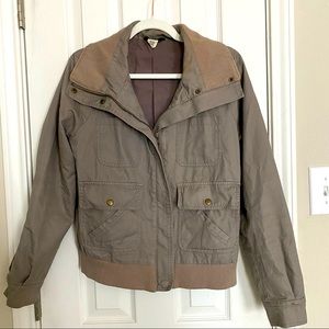 J. Crew tan zip-up bomber jacket - size 10